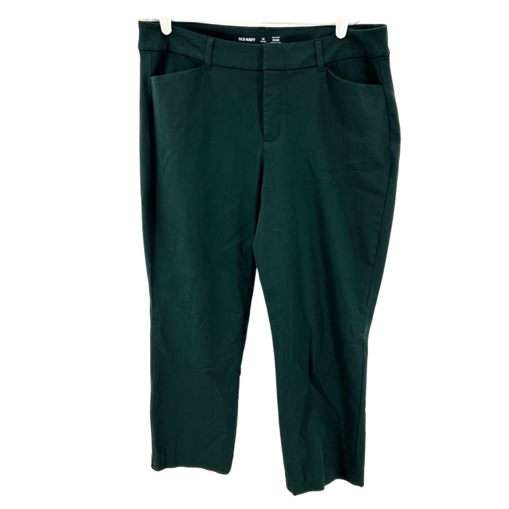 Forest Green old navy high rise 14 petite pixie pant office holiday cropped work
